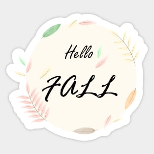 Hello Fall Autumn Season Sticker